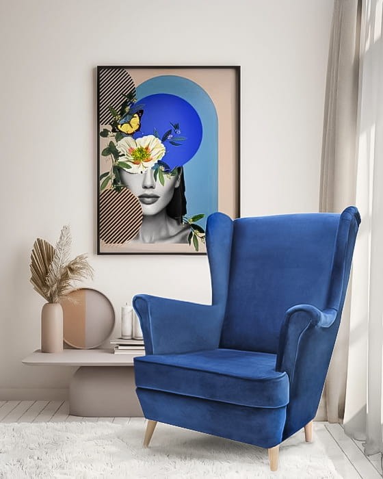 Fotel uszak bez pikowania Lily II w stylu skandynawskim