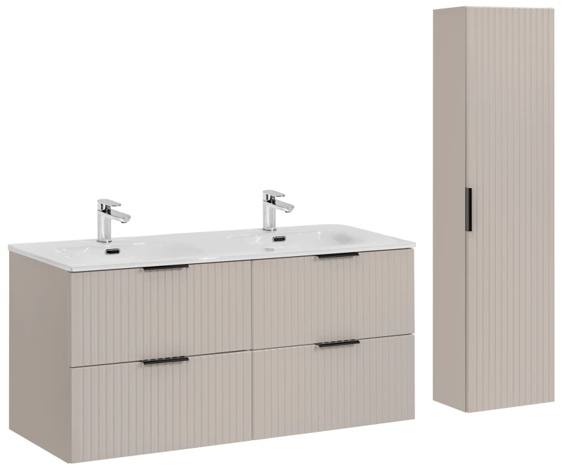 Zestaw mebli łazienkowych ADEL CASHMERE 120 cm z umywalką Sky - 4 elementy