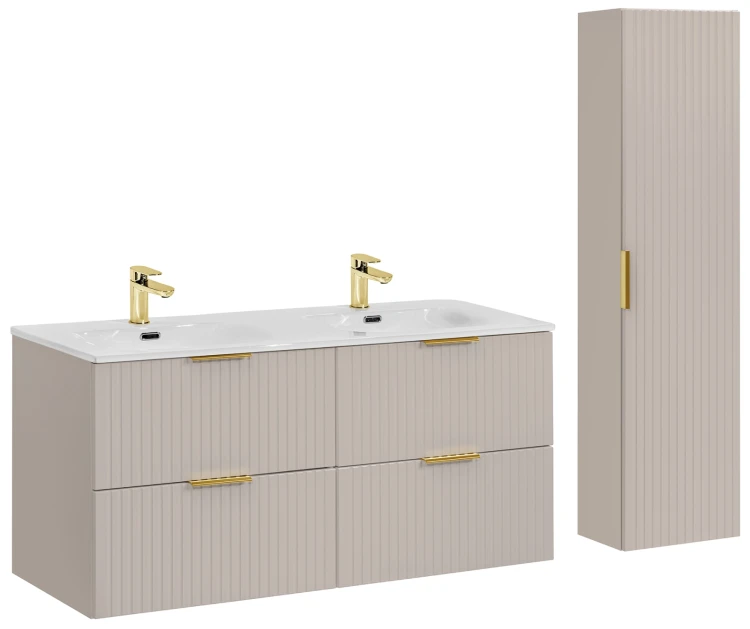 Zestaw mebli łazienkowych ADEL CASHMERE 120 cm z umywalką Sky - 4 elementy