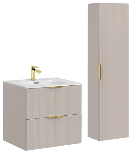 Zestaw mebli łazienkowych ADEL CASHMERE 60 cm z umywalką Sky - 3 elementy