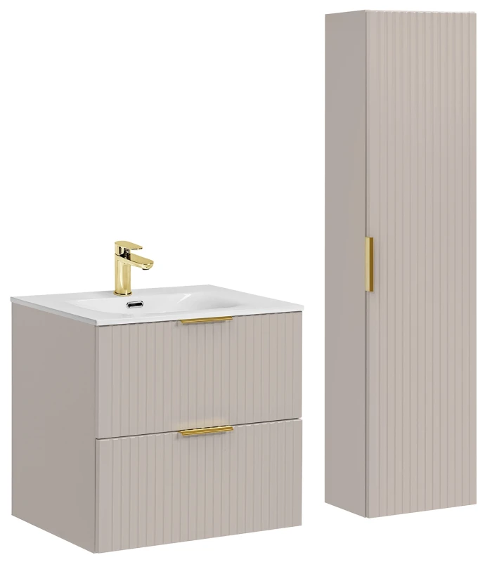 Zestaw mebli łazienkowych ADEL CASHMERE 60 cm z umywalką Sky - 3 elementy