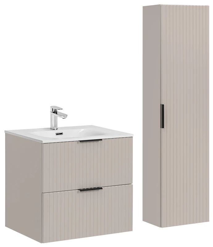 Zestaw mebli łazienkowych ADEL CASHMERE 60 cm z umywalką Sky - 3 elementy