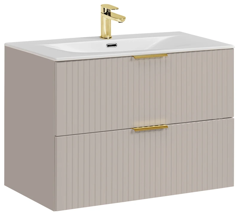 Zestaw mebli łazienkowych ADEL CASHMERE 80 cm - szafka pod umywalkę ADEL CASHMERE 82-80-2S + umywalka meblowa SKY 80/DP-8099