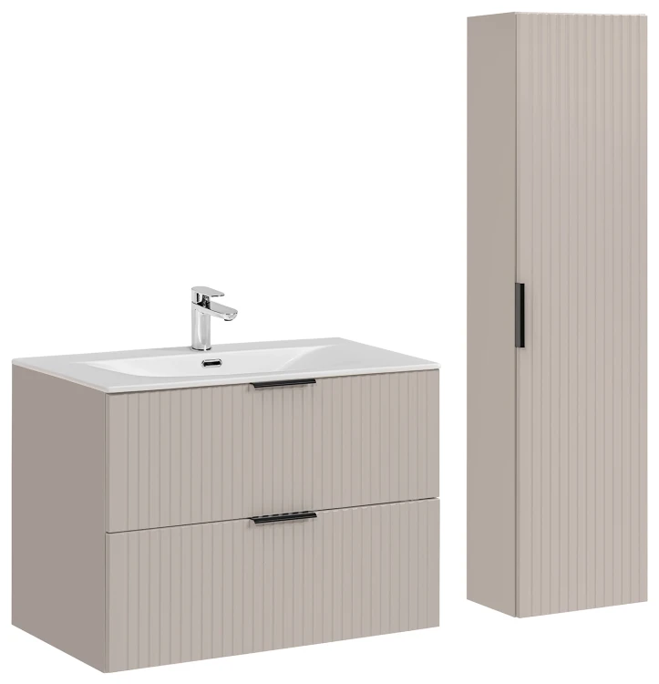 Zestaw mebli łazienkowych ADEL CASHMERE 80 cm z umywalką Sky - 3 elementy