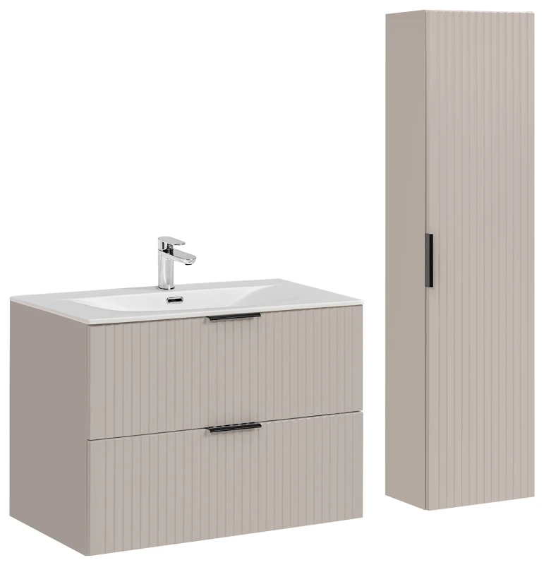 Zestaw mebli łazienkowych ADEL CASHMERE 80 cm z umywalką Sky - 3 elementy