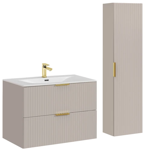 Zestaw mebli łazienkowych ADEL CASHMERE 80 cm z umywalką Sky - 3 elementy