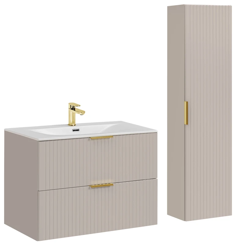 Zestaw mebli łazienkowych ADEL CASHMERE 80 cm z umywalką Sky - 3 elementy