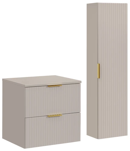 Zestaw mebli łazienkowych ADEL CASHMERE szafka 60 cm z blatem 60 cm i słupkiem - 3 elementy