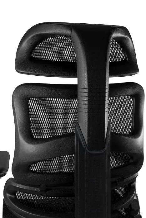 Fotel ergonomiczny siatkowy Ergothrone z podnóżkiem czarny