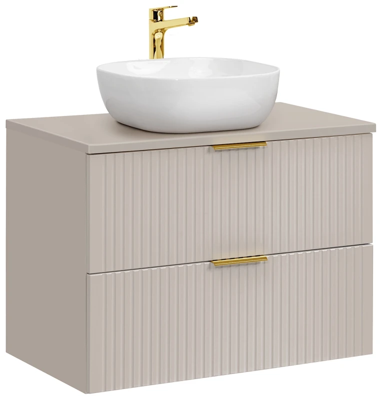 Zestaw mebli łazienkowych ADEL CASHMERE z umywalką SMILE i blatem 80 cm - 4 elementy