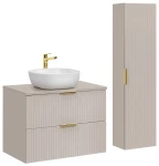Zestaw mebli łazienkowych ADEL CASHMERE z umywalką SMILE i blatem 80 cm - 4 elementy
