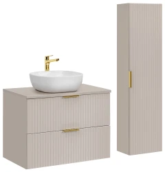 Zestaw mebli łazienkowych ADEL CASHMERE z umywalką SMILE i blatem 80 cm - 4 elementy
