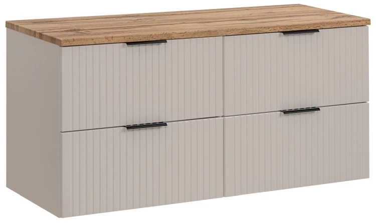 Zestaw mebli łazienkowych ADEL CASHMERE z dwoma umywalkami SMILE i blatem wotan 120 cm - szafka pod umywalkę ADEL CASHMERE 82-60-2S + blat UN. 89-120-B WOTAN
