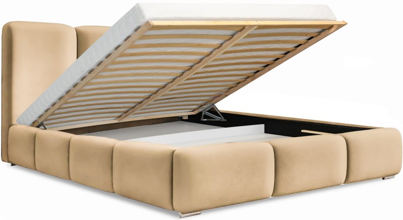 Łóżko tapicerowane Vermut z pojemnikiem 140x200 dwuosobowe