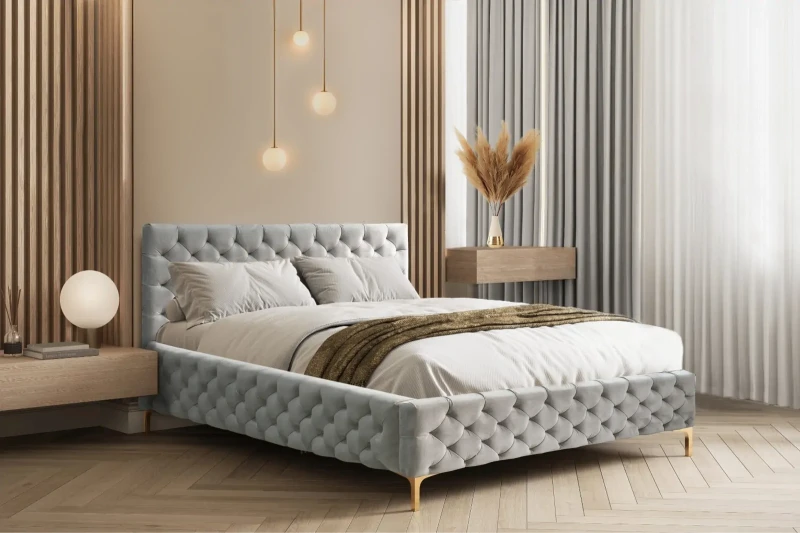 Łóżko tapicerowane Roksi z pojemnikiem 160x200 dwuosobowe