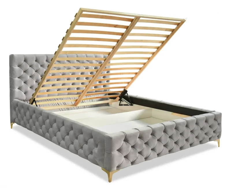 Łóżko tapicerowane Roksi z pojemnikiem 120x200 dwuosobowe