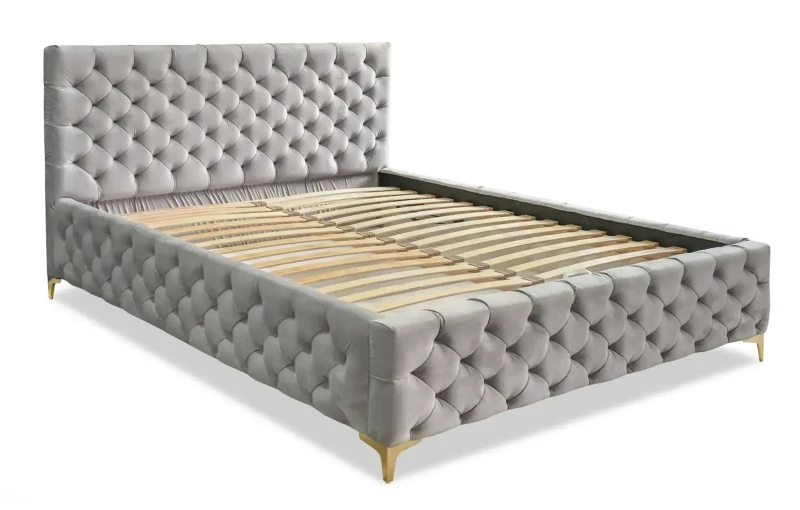 Łóżko tapicerowane Roksi z pojemnikiem 140x200 dwuosobowe