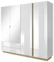 Szafa Arco z lustrem 220 cm biały połysk + dąb grandson