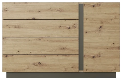 Komoda jednodrzwiowa Arco z szufladami 138 cm dąb artisan + grafit