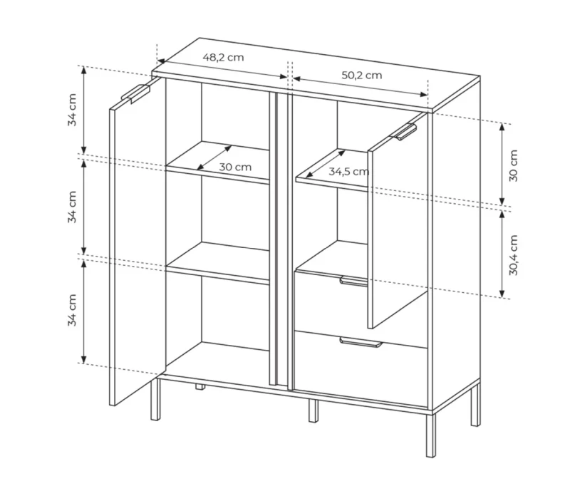 Komoda Lars wysoka 103x123 cm antracyt