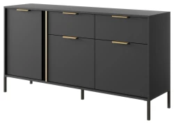 Komoda Lars trzydrzwiowa z szufladami 153 cm antracyt