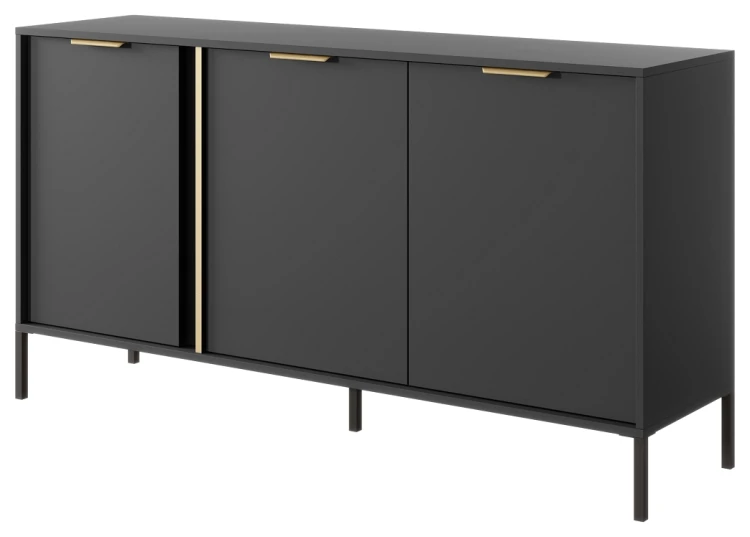 Komoda Lars trzydrzwiowa 153 cm antracyt