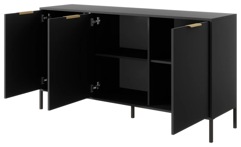 Komoda Lars trzydrzwiowa 153 cm antracyt
