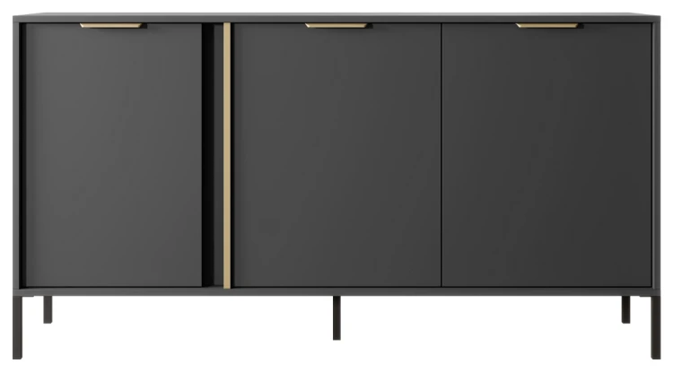 Komoda Lars trzydrzwiowa 153 cm antracyt