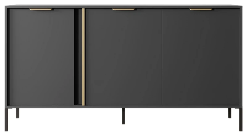 Komoda Lars trzydrzwiowa 153 cm antracyt