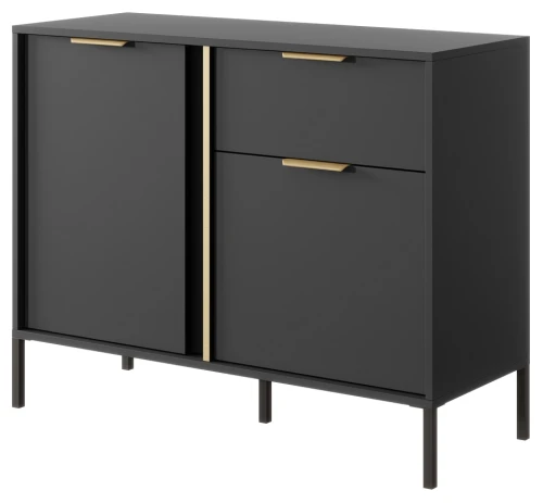Komoda Lars dwudrzwiowa z szufladą 103 cm antracyt