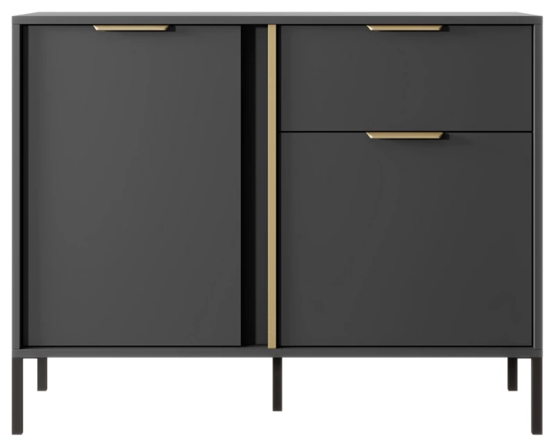 Komoda Lars dwudrzwiowa z szufladą 193 cm antracyt