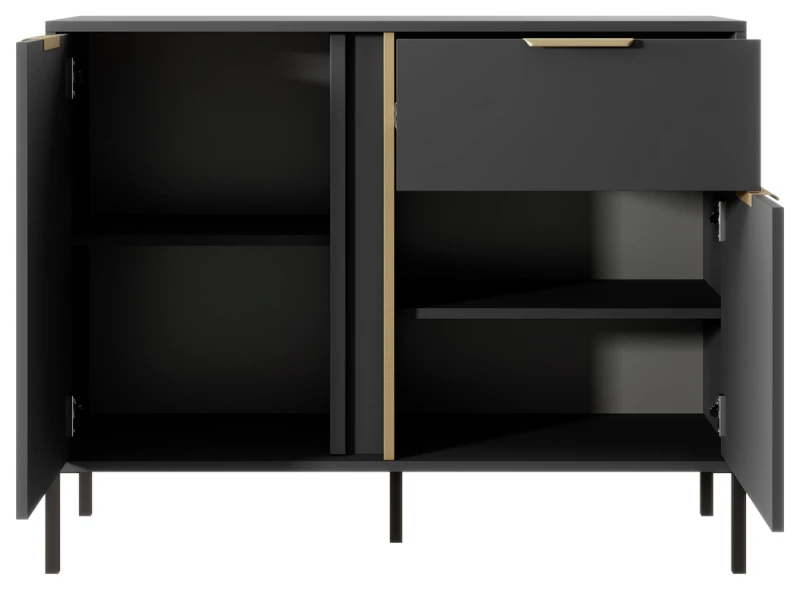 Komoda Lars dwudrzwiowa z szufladą 193 cm antracyt