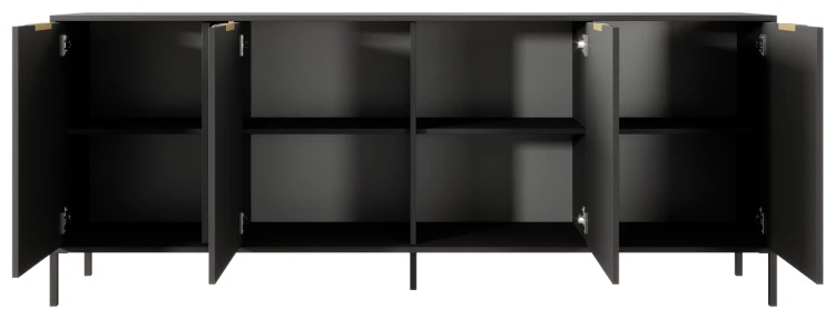 Komoda Lars czterodrzwiowa 203 cm antracyt