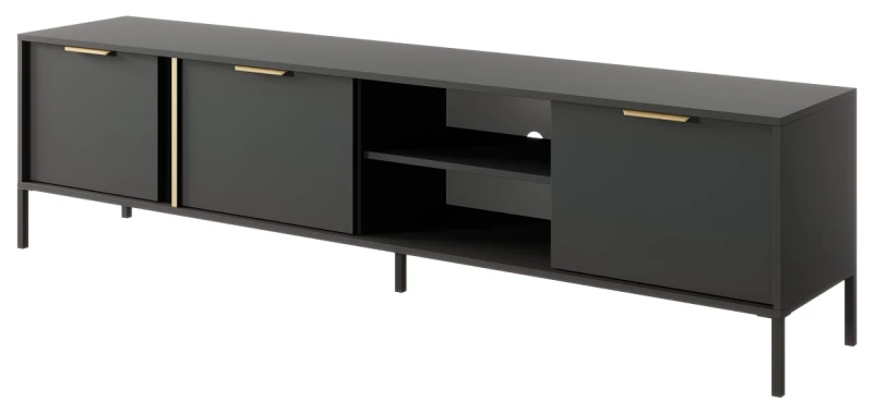 Stolik RTV Lars trzydrzwiowy 203 cm antracyt