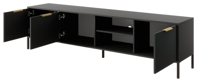 Stolik RTV Lars trzydrzwiowy 203 cm antracyt