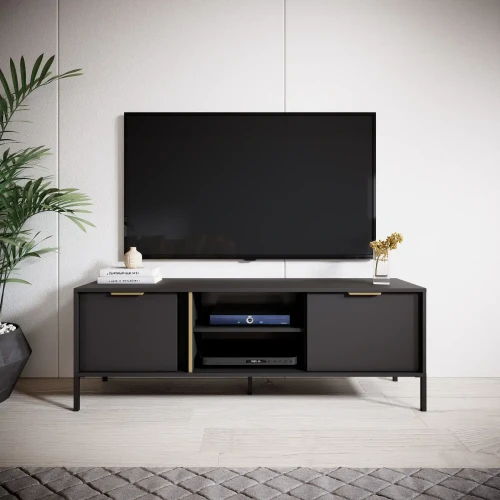 Stolik RTV Lars dwudrzwiowy 153 cm antracyt