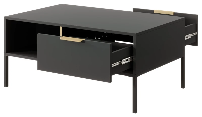 Stolik kawowy Lars z szufladami 97 cm antracyt