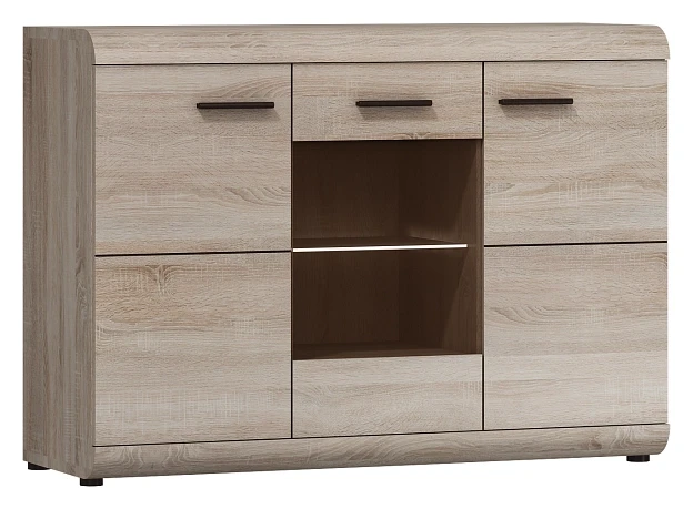Komoda Link z witryną 120 cm dąb sonoma