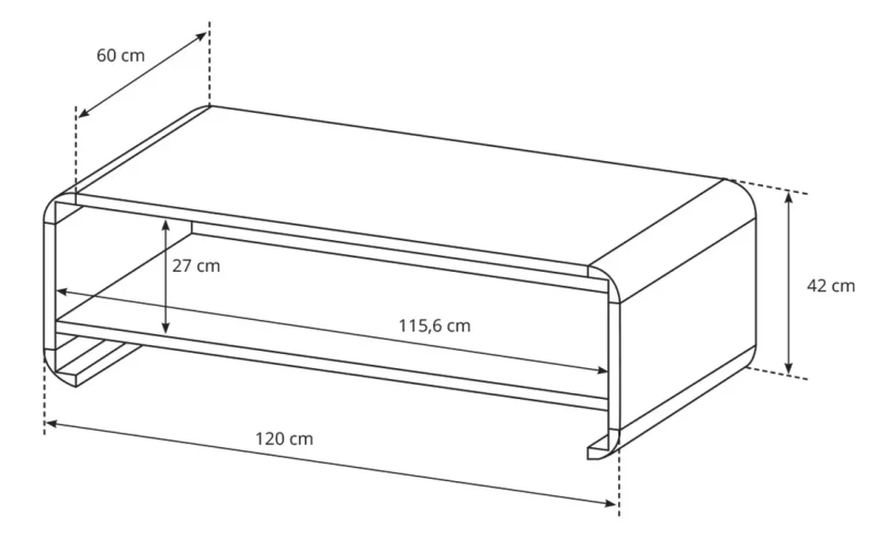Stolik kawowy Link z półką 120 cm dąb sonoma