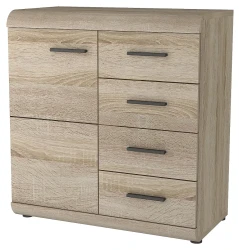 Komoda Link z szufladami wąska 80 cm dąb sonoma