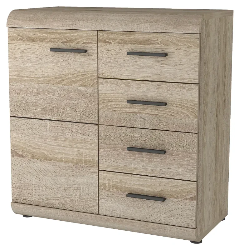 Komoda Link z szufladami wąska 80 cm dąb sonoma