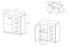 Komoda Link z szufladami wąska 80 cm dąb sonoma