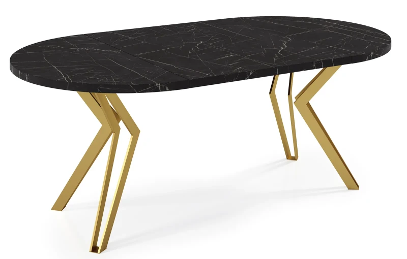 Stół rozkładany Krest Złoty 120-196 cm do jadalni salonu okrągły