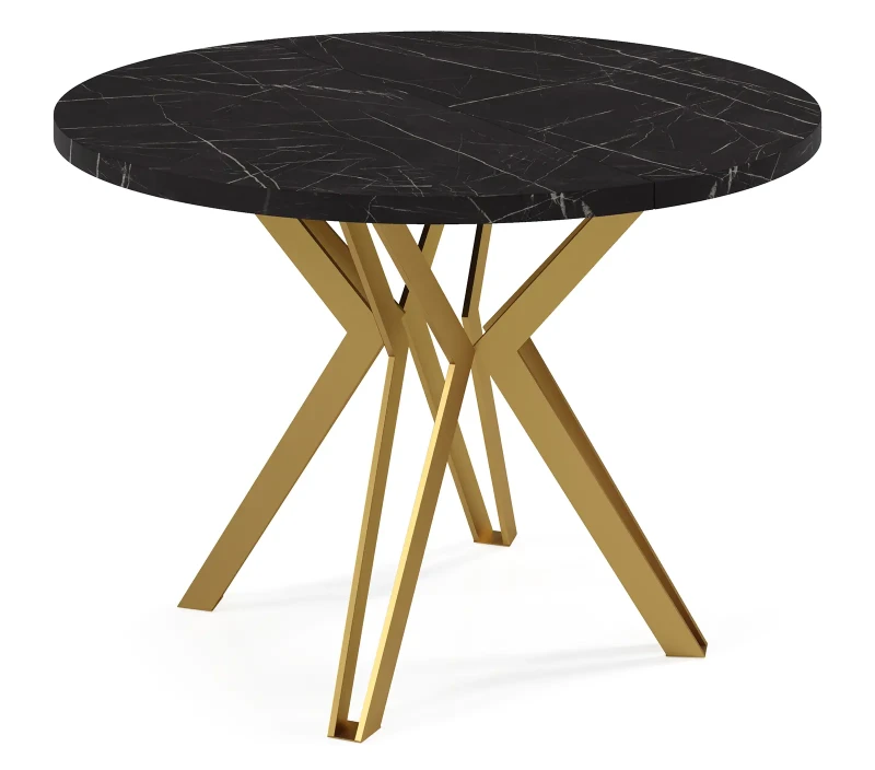 Stół rozkładany Krest Złoty 120-196 cm do jadalni salonu okrągły