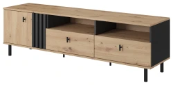 Szafka RTV Madis z szufladami 165 cm dąb artisan + antracyt