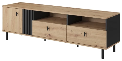 Stolik RTV Madis z szufladami 165 cm dąb artisan + antracyt