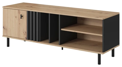 Stolik RTV Madis wąski 138 cm dąb artisan + antracyt