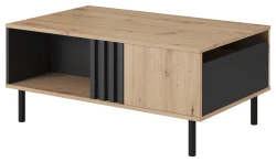 Stolik kawowy Madis z szufladą 100 cm dąb artisan + antracyt