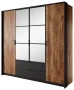 Szafa Milton z lustrem 220 cm kasztan + antracyt