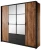 Szafa Milton z lustrem 220 cm kasztan + antracyt
